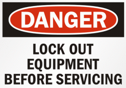 custom lockout/tagout sign 