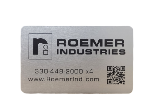 Custom QR Code Nameplate manufactured by Roemer Industries 