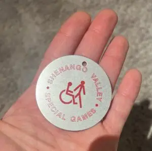 Metal tags for the Shenango Valley Special Games