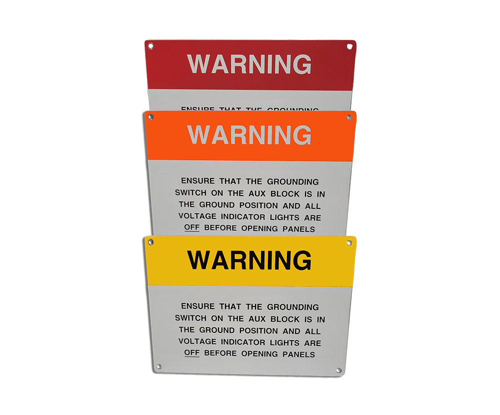 Screen-printed Aluminum Nameplates Screen-printed aluminum nameplates